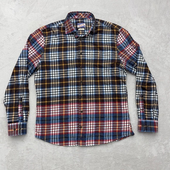 johnnie-O Other - JONNIE-O Hangin Out Shirt Men's Medium Brown Black White Plaid Flannel Button Up